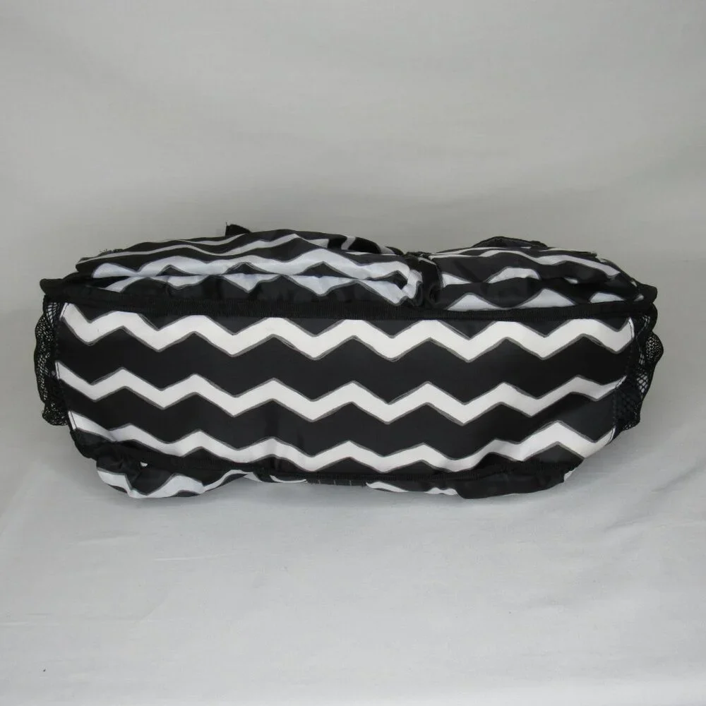 Thirty One Black White Chevront Hobo Style Crossbody Bag